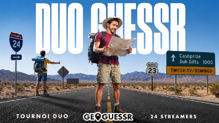 Duo Guessr : Domingo organise un tournoi GeoGuessr avec 24 streamers