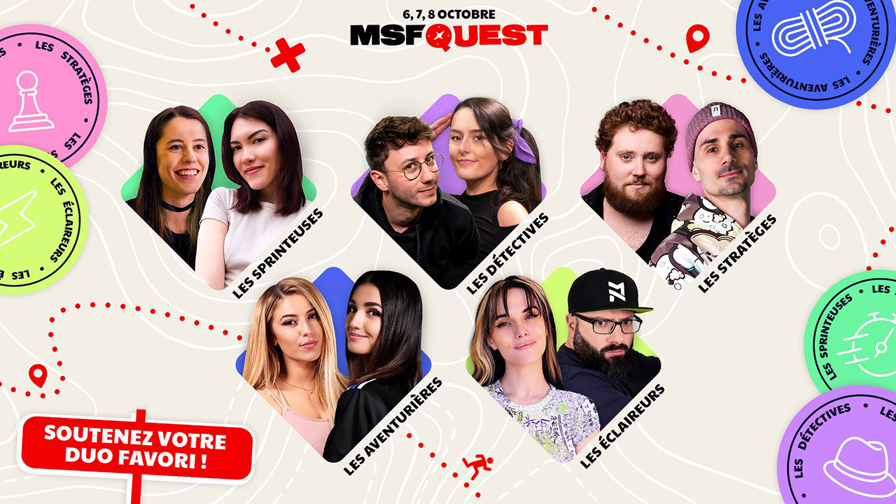 MSF Quest : 5 équipes de streamers dans une course d
