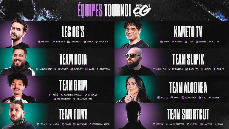 Tournoi des OG's : 8 équipes de streamers sur League of Legends