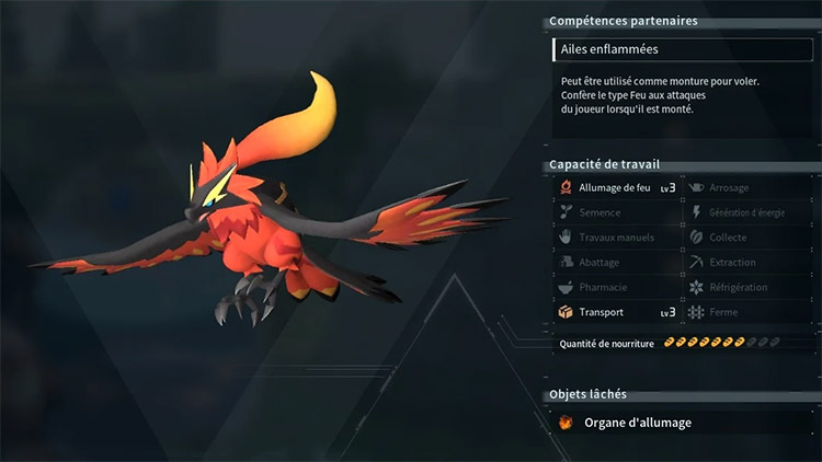 Capacités et compétences de Ragnahawk Palworld