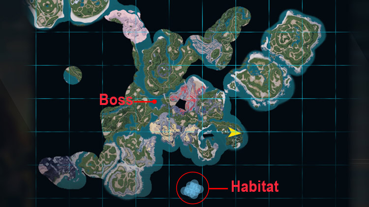 Emplacement et habitat d'Azurobe dans Palworld