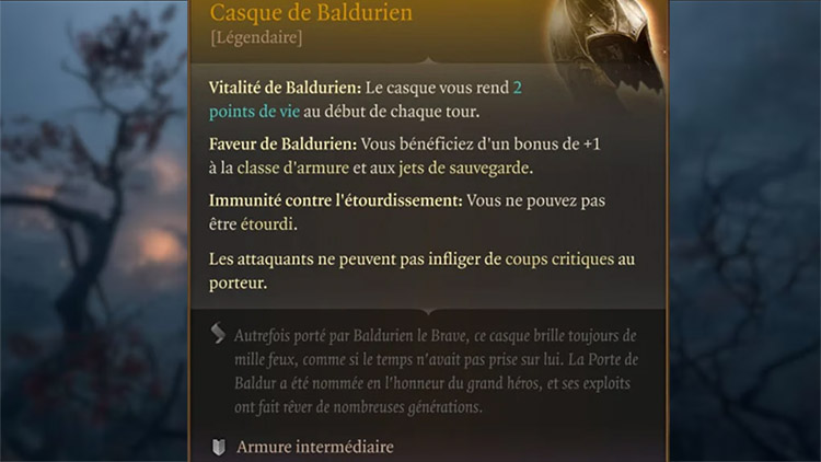 Casque de Baldurien BG3