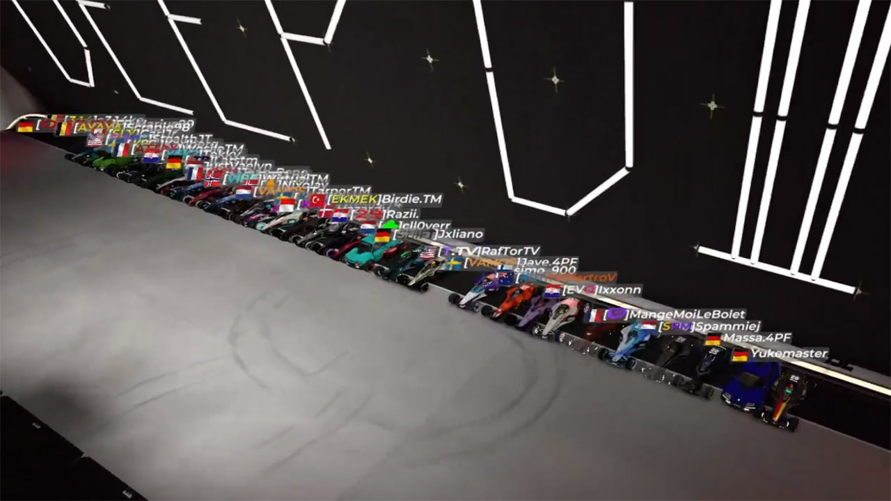 Joueurs et streamers devant la ligne de départ de Deep Dip 2