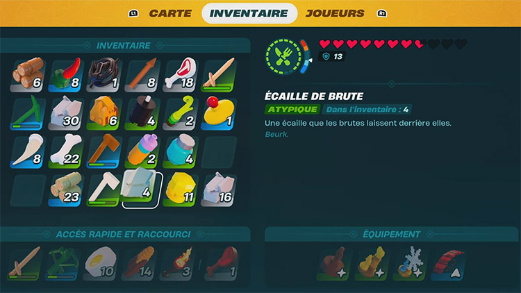 Utilisation des écailles de brute - Lego Fortnite