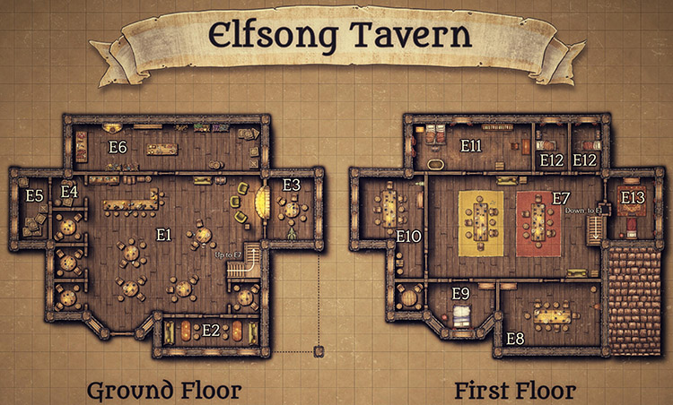 Carte de la taverne Chant de l'Elfe