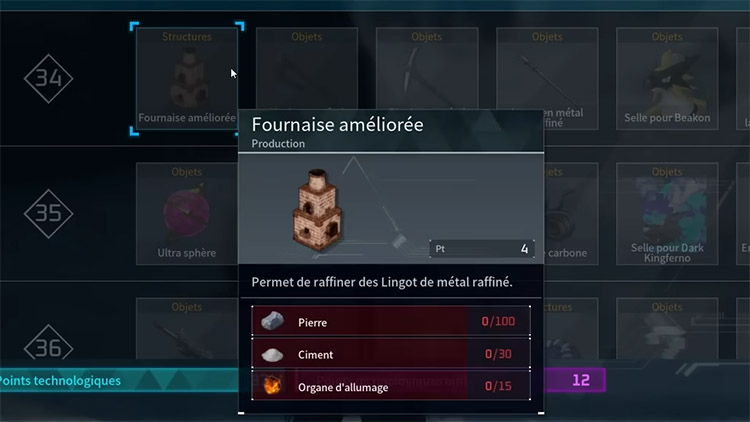 Fournaise améliorée Palworld