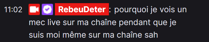 Reaction Hack chaîne Twitch Rebeudeter