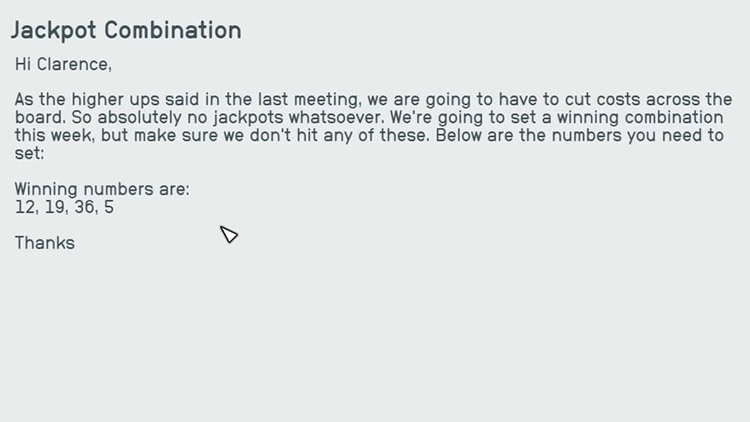 Combinaison gagnante du Jackpot - Starfield