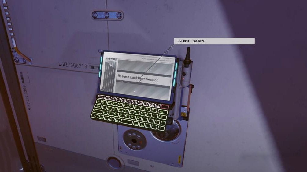 Ordinateur pour rentrer le code du Jackpot - Starfield