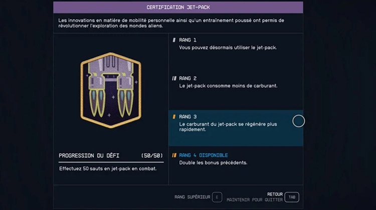 Compétence Jet Pack Starfield
