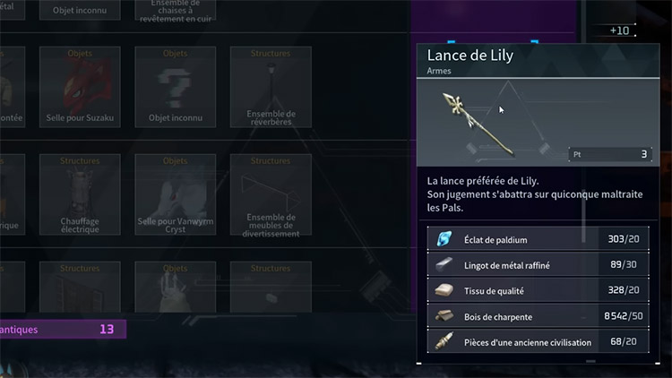 Lance de Lily Palworld