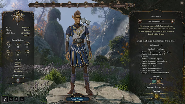 Choix compétences Paladin BG3