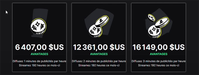 Publicités sur Twitch