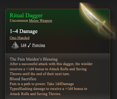 Dague Rituelle : BG3