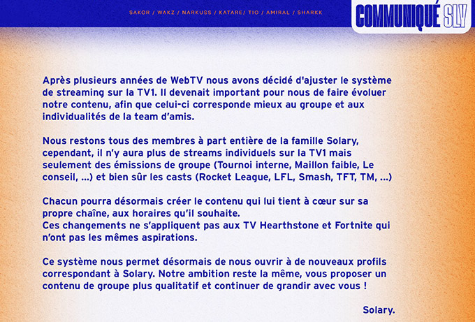 Solary nouveau système de la WebTV