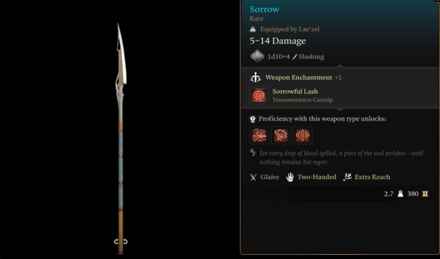 Glaive du Chargrin : BG3