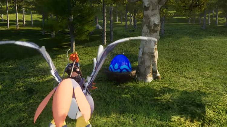 oeuf Suzaku Aqua dans la nature Palworld