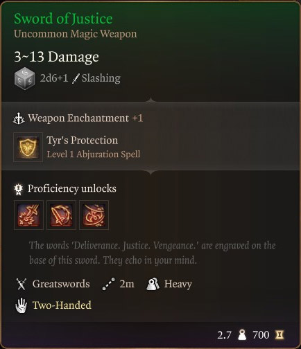 L'Épée de la Justice : BG3