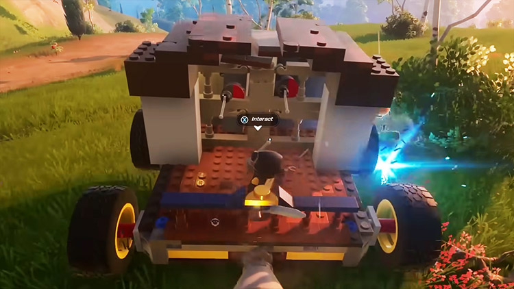Utliser des roues pour un véhicule dans Lego Fortnite
