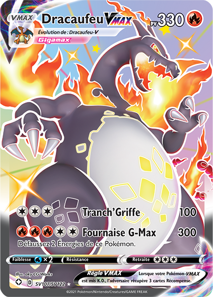Carte pokémon Dracaufeu VMAX Shiny