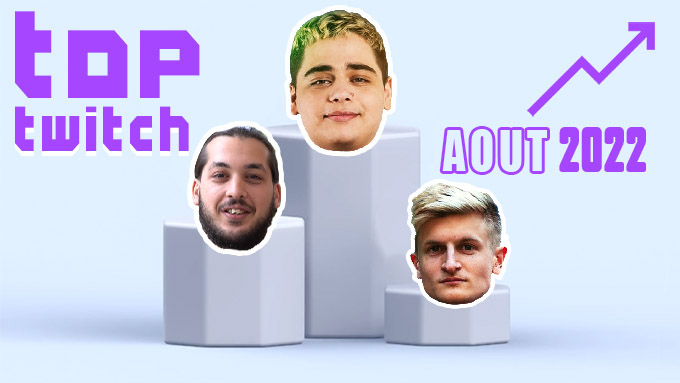 Top des chaines Twitch francophones en Août 2022