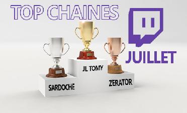 Le top des chaines Twitch francophones en Juillet