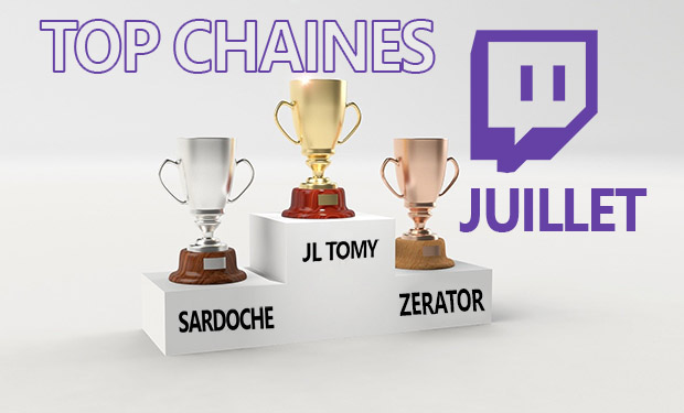 Le top des chaines Twitch francophones en Juillet